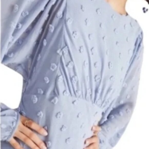 Anthropologie Eri + Ali Michaela Textured Balloon Sleeves Midi Dress 🆕⌚📦🏃💨🚚 - Picture 3 of 7